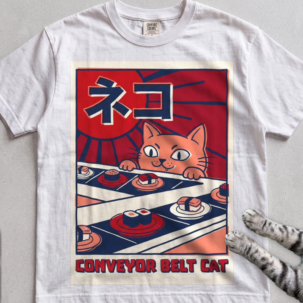 Conveyor Belt Cat T-Shirt - White