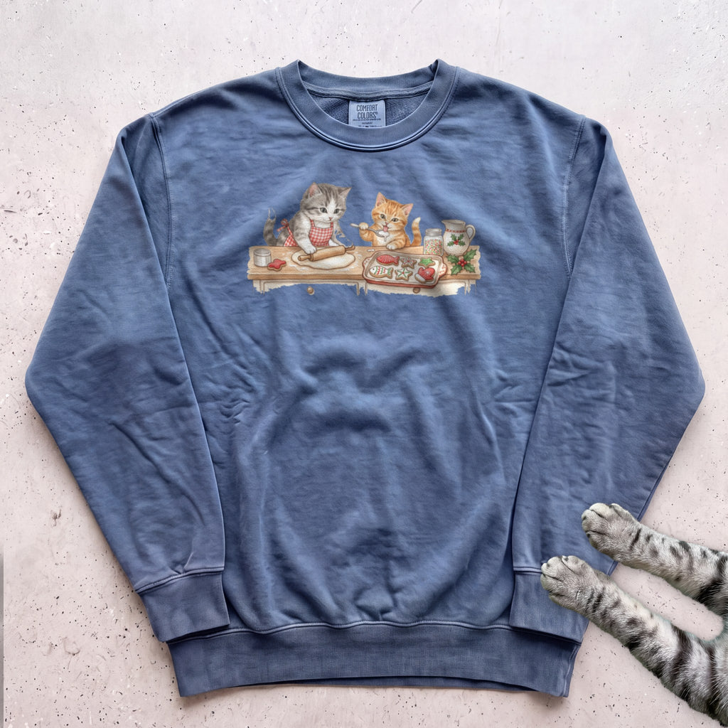 Cookie Crew Cat Sweatshirt - Blue Jean