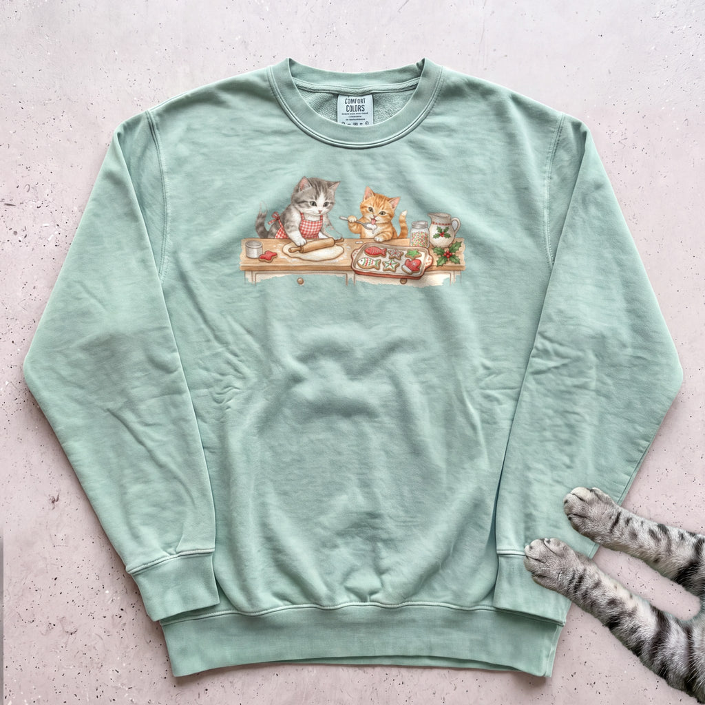 Cookie Crew Cat Sweatshirt - Light Green