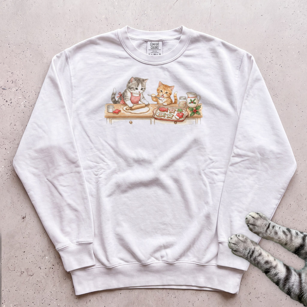 Cookie Crew Cat Sweatshirt - White