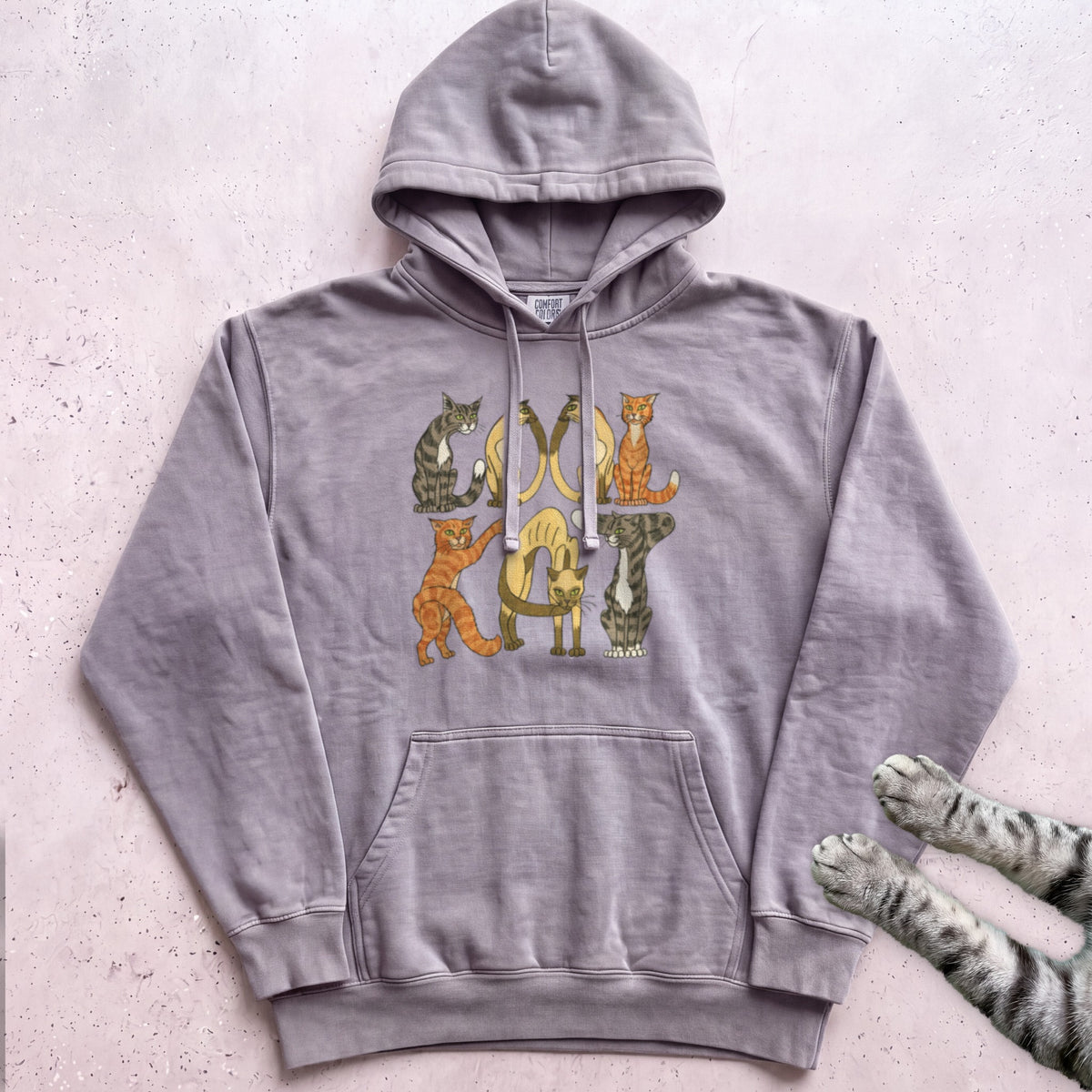 Cool Cat Hoodie - Grey