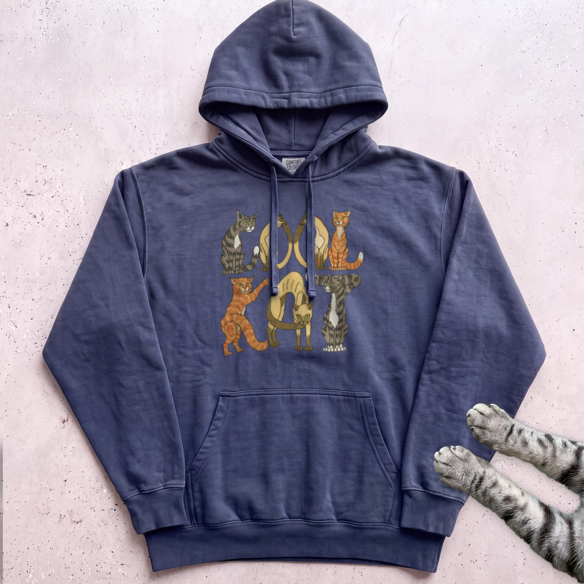 Cool Cat Hoodie - True Navy