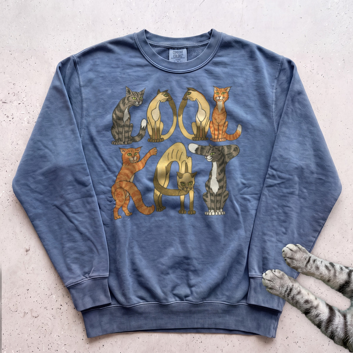 Cool Cat Sweatshirt - Blue Jean