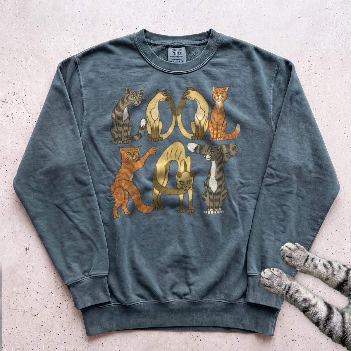 Cool Cat Sweatshirt - Blue Spruce