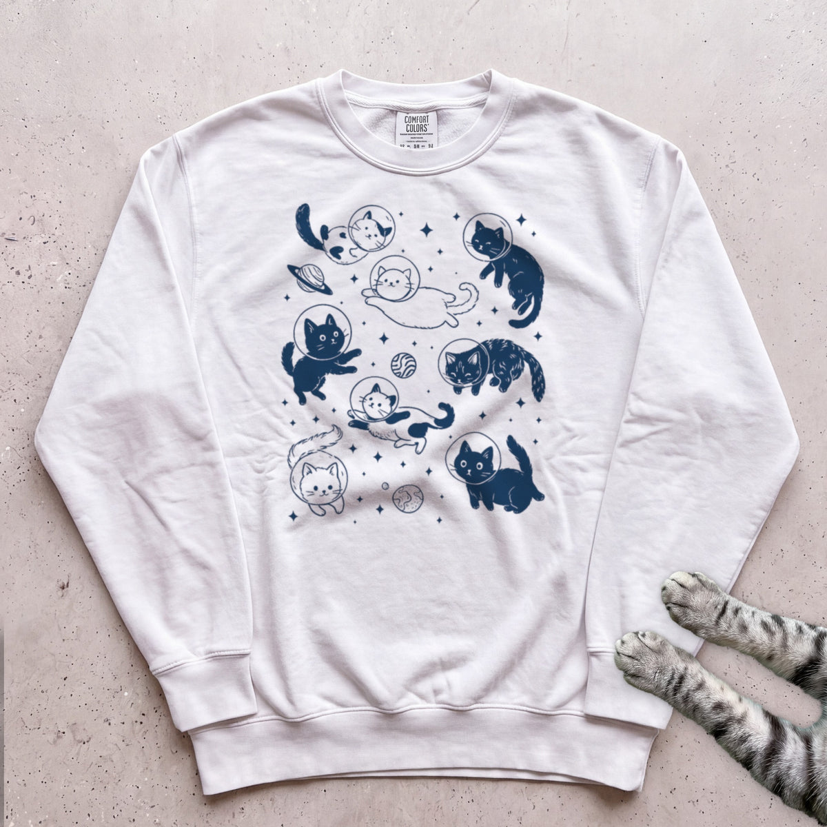 Cosmic Cats Sweatshirt - White