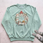 Cozy Hat Kittens Sweatshirt - Light Green