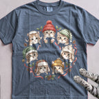 Cozy Hat Kittens T-Shirt - Blue Jean
