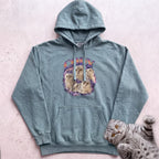 Custom Cat Graphic Hoodie — Retro Portraits Personalized Cat - Seafoam