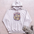 Custom Cat Graphic Hoodie — Retro Portraits Personalized Cat - White