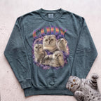 Custom Cat Graphic Sweatshirt — Retro Portraits Personalized Cat - Blue Spruce