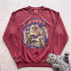 Custom Cat Graphic Sweatshirt — Retro Portraits Personalized Cat - Crimson