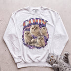 Custom Cat Graphic Sweatshirt — Retro Portraits Personalized Cat - White
