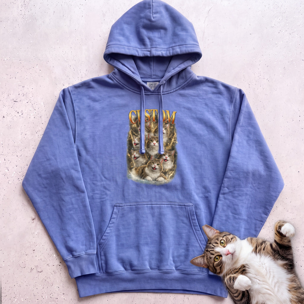 Custom Cat Personalized Hoodie - Flo Blue