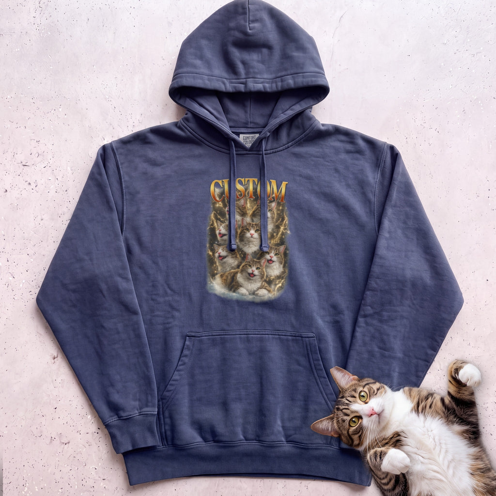 Custom Cat Personalized Hoodie - True Navy