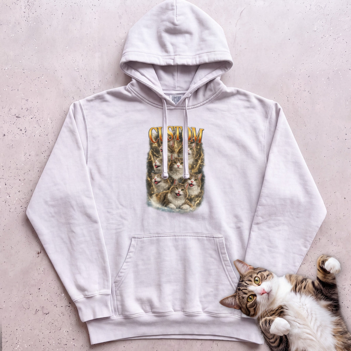 Custom Cat Personalized Hoodie - White