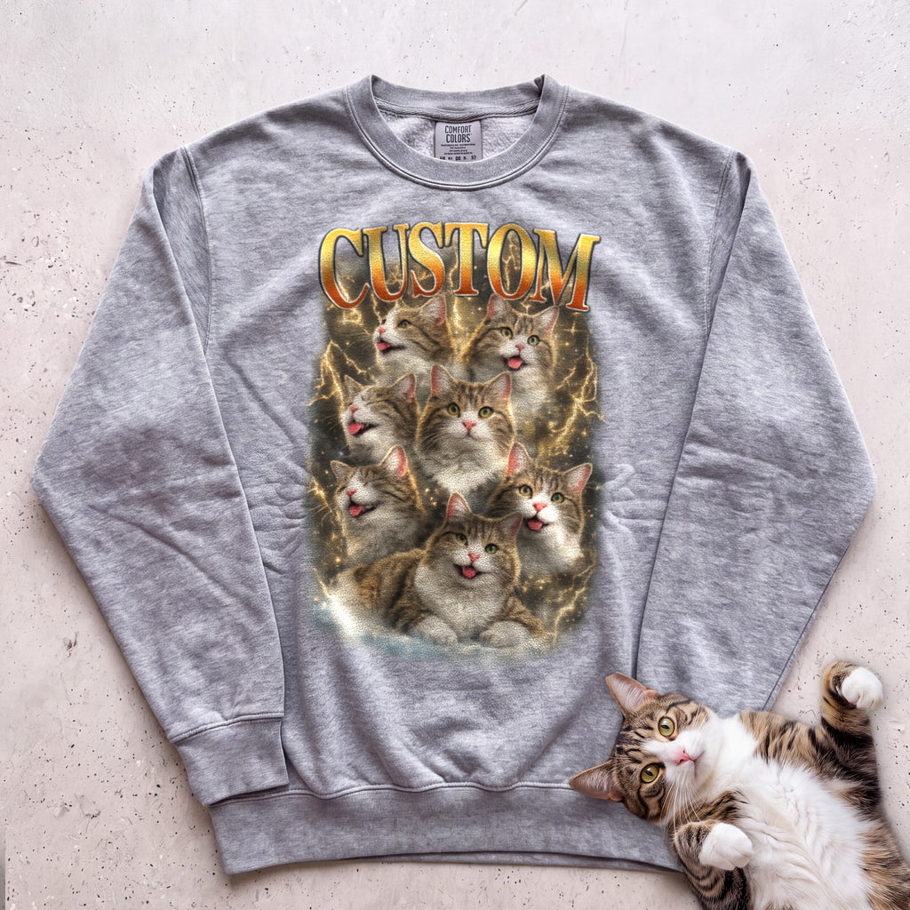 Custom Cat Personalized Sweatshirt - Grey