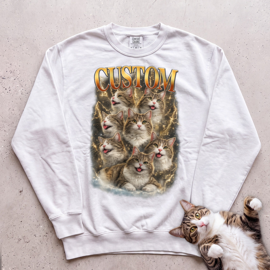 Custom Cat Personalized Sweatshirt - White