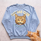 Customizable Personalized Cat Dad Club Sweatshirt - Chambray