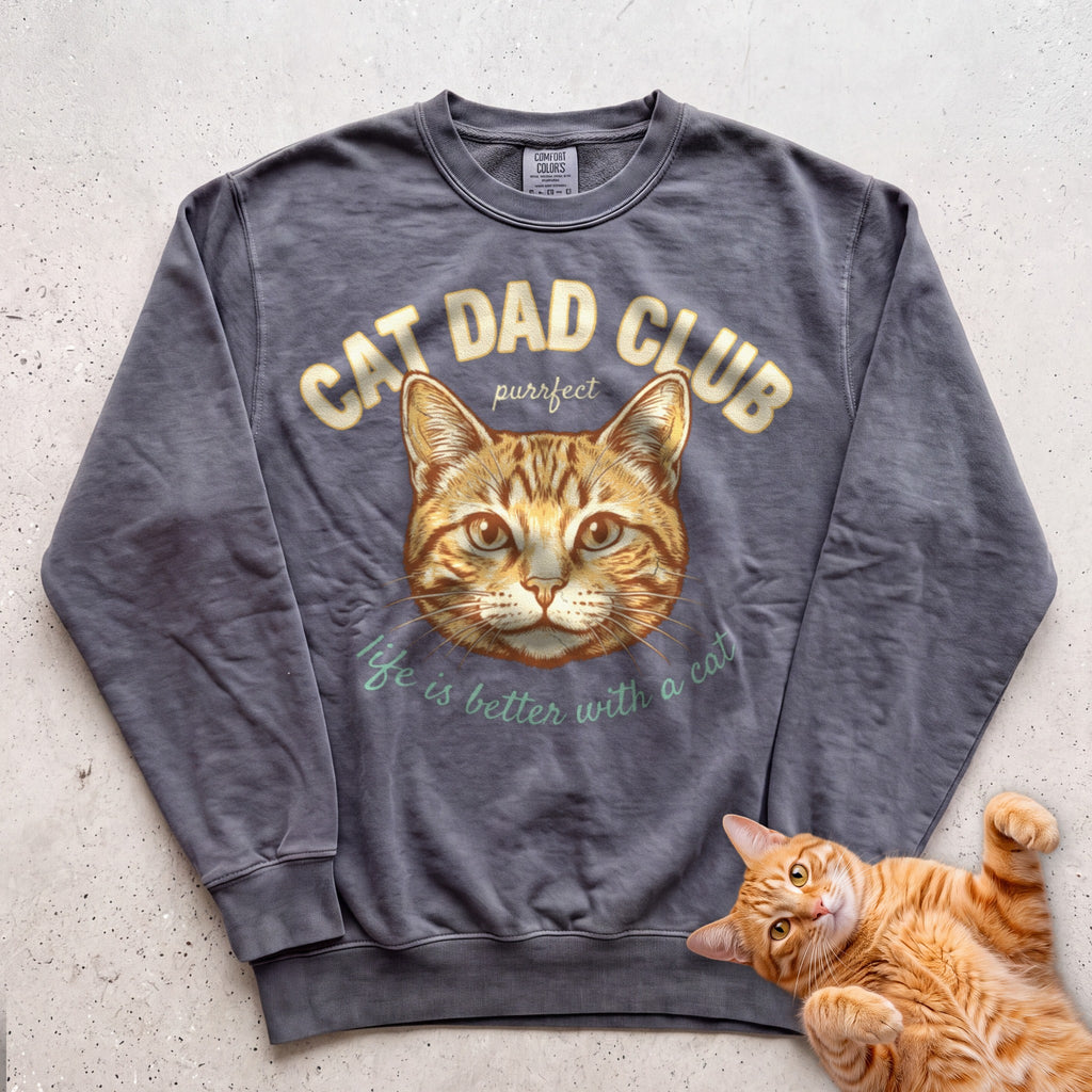 Customizable Personalized Cat Dad Club Sweatshirt - Pepper