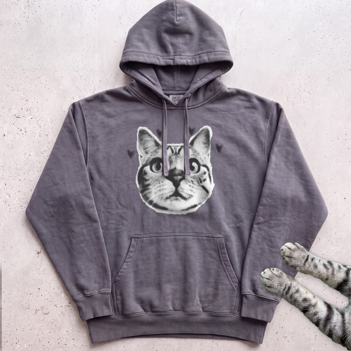 Cute Cat Face Hoodie - Pepper