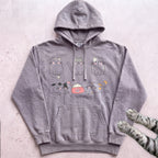 Cute Cat Family Hoodie - Grey