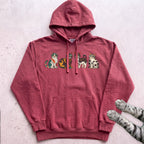Cute Colorful Cats Hoodie - Crimson