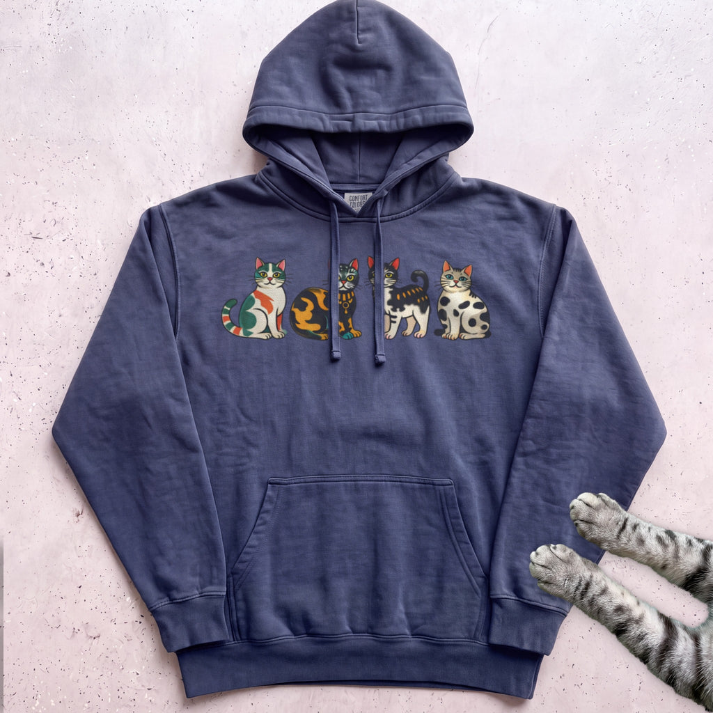 Cute Colorful Cats Hoodie - True Navy