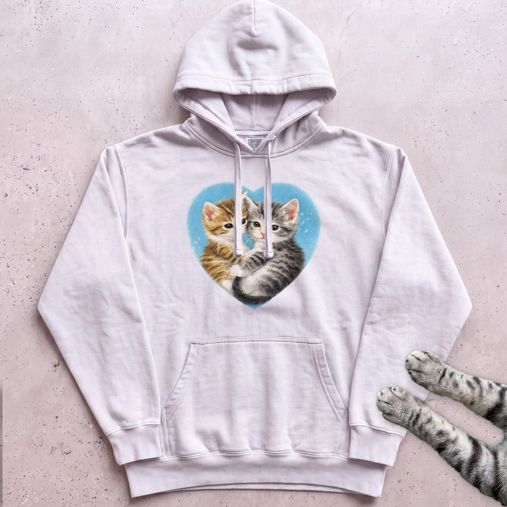Heart Kittens Hoodie - White