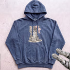Cute Kitten with Pink Bow Hoodie - Denim