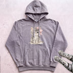 Cute Kitten with Pink Bow Hoodie - Grey
