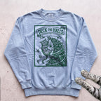 Deck the Halls Then Knock Them Down Cat Sweatshirt - Chambray