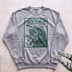 Deck the Halls Then Knock Them Down Cat Sweatshirt - Grey
