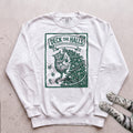 Deck the Halls Then Knock Them Down Cat Sweatshirt - White