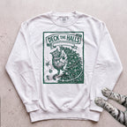 Deck the Halls Then Knock Them Down Cat Sweatshirt - White