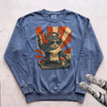 DJ Cat Graphic Sweatshirt - Blue Jean