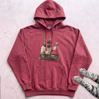 DJ Cat Vintage Mixer Hoodie - Crimson