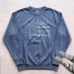 Easily Distracted by Cats & Books Sweatshirt - Blue Jean