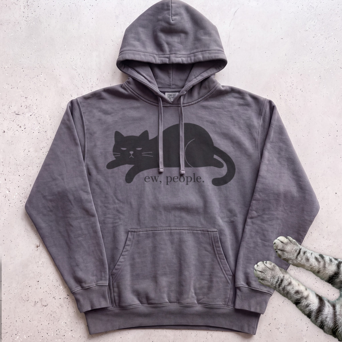 Ew, people Cat Hoodie - Pepper