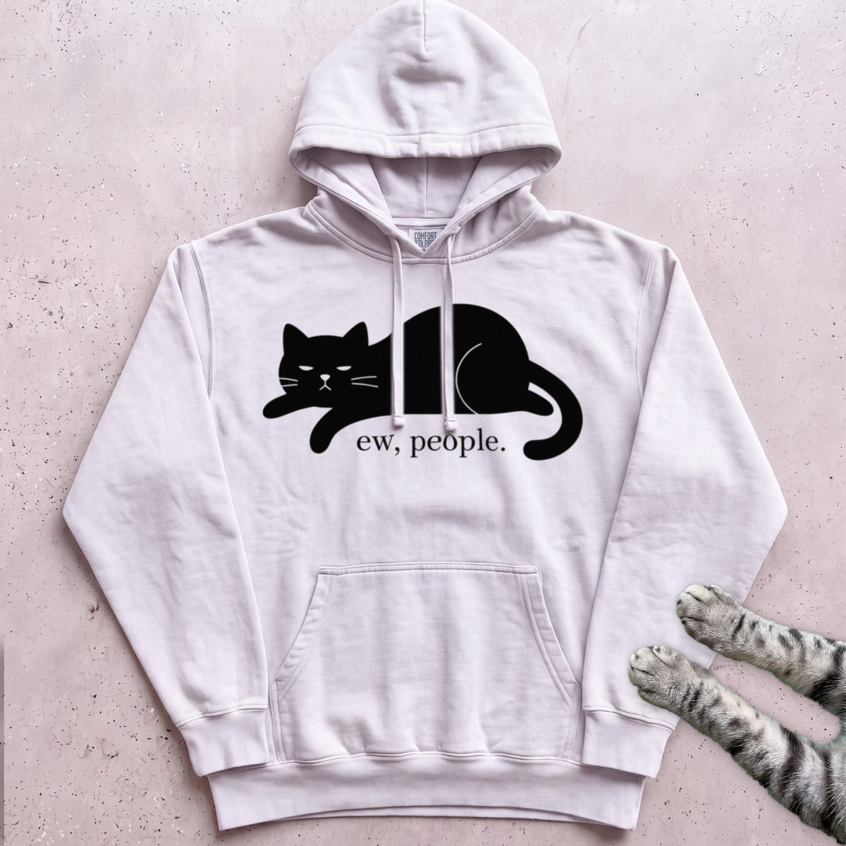 Ew, people Cat Hoodie - White
