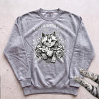 Filled With Rage Cat Sweatshirt - Grey