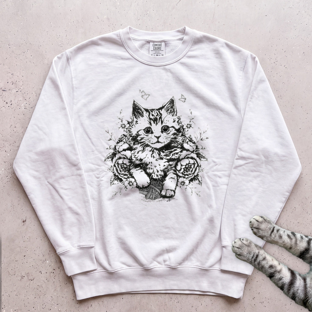 Filled With Rage Cat Sweatshirt - White