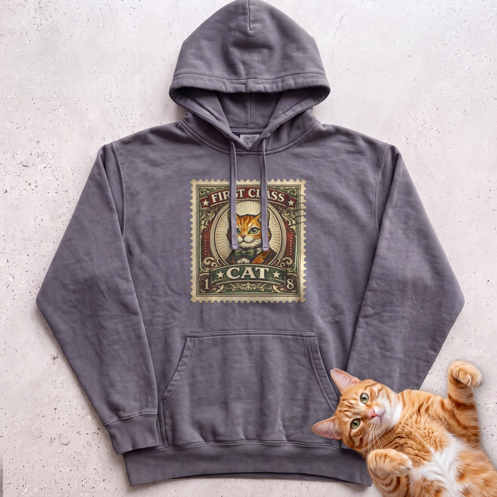 First Class Stamp Custom Personalized Cat Hoodie - Pepper