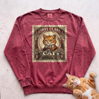 First Class Stamp Custom Personalized Cat Sweatshirt - Crimson
