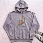 Floral Cat Hoodie - Grey