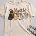 Four Festive Cats T-Shirt - Ivory
