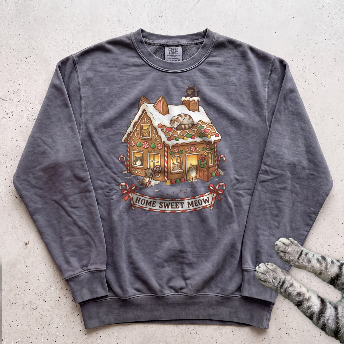 Gingerbread Cat House Sweatshirt - Pepper