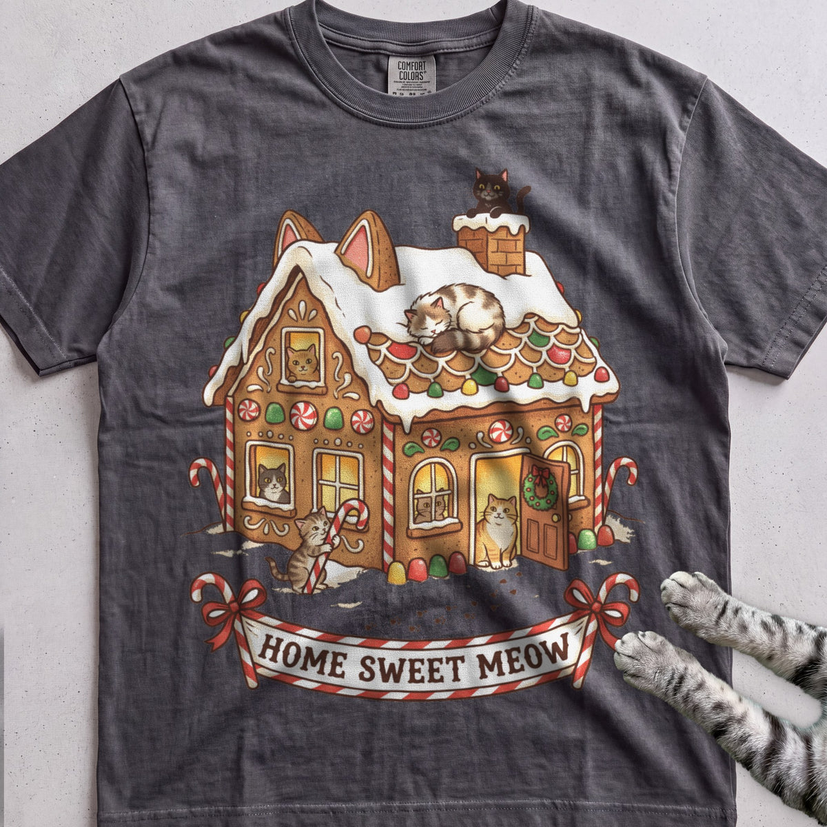 Gingerbread Cat House T-Shirt - Pepper