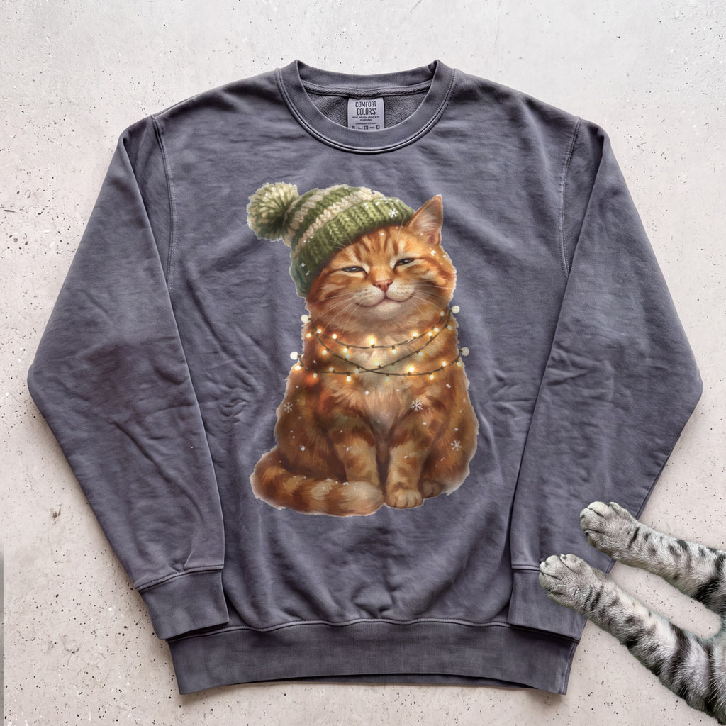 Glow-Up Ginger Cat Sweatshirt - Pepper