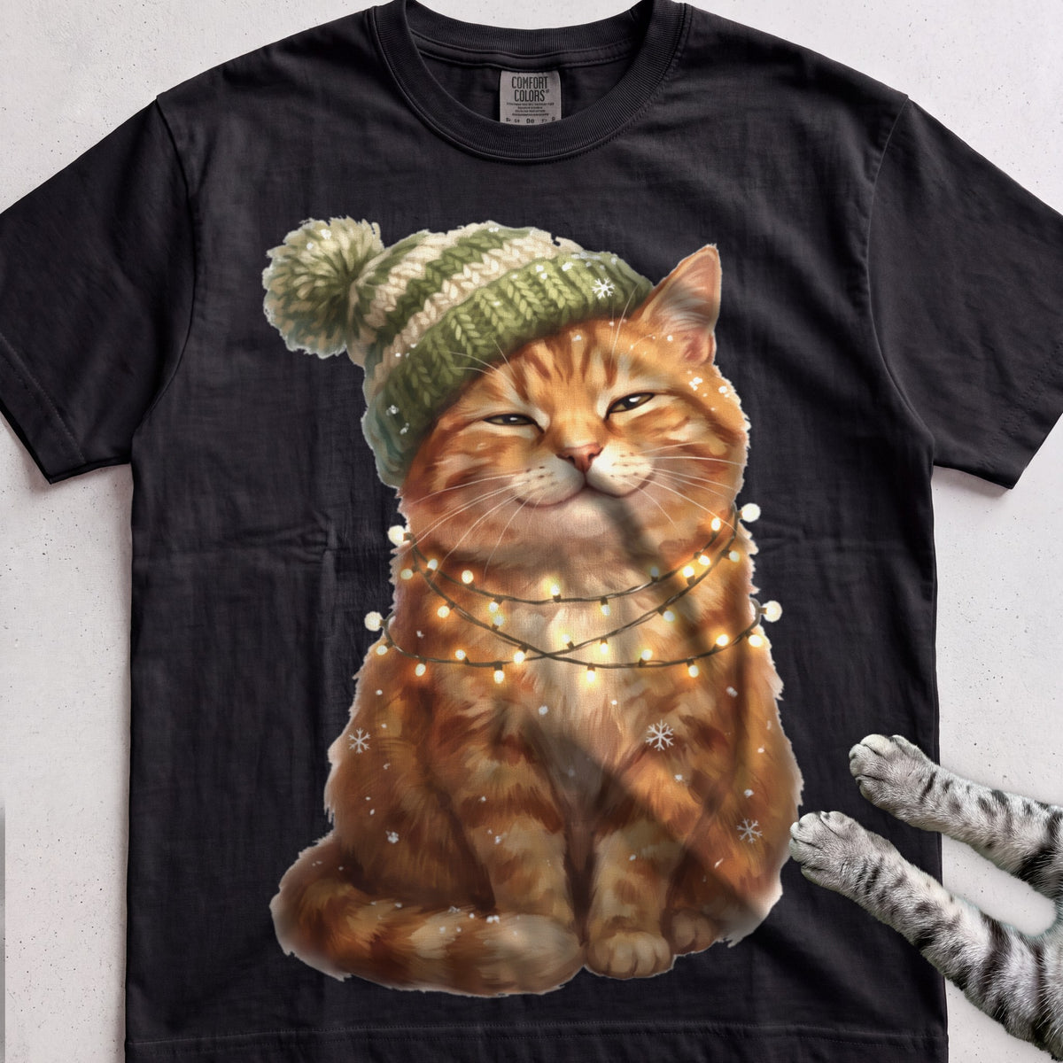 Glow-Up Ginger Cat T-Shirt - Black