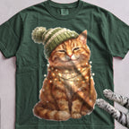 Glow-Up Ginger Cat T-Shirt - Blue Spruce